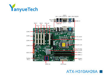 مادربرد ATX-H310AH26A صنعتی ATX / مادربرد اینتل Intel@ PCH H310 Chip 2 LAN 6 COM 10 USB 7 Slot 5 PCI